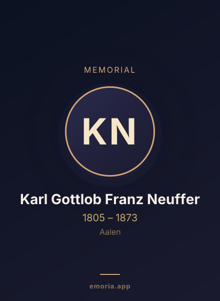 Memorial portrait of Karl Gottlob Franz Neuffer