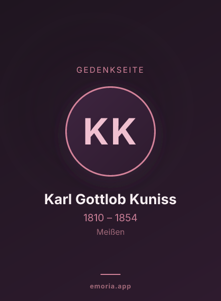 Gedenkportrait von Karl Gottlob Kuniss