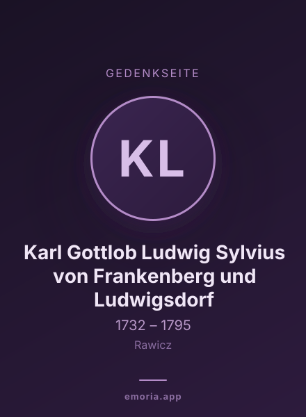 Gedenkportrait von Karl Gottlob Ludwig Sylvius von Frankenberg und Ludwigsdorf