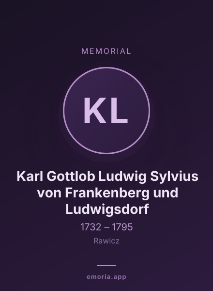 Memorial portrait of Karl Gottlob Ludwig Sylvius von Frankenberg und Ludwigsdorf