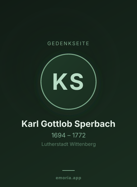 Gedenkportrait von Karl Gottlob Sperbach