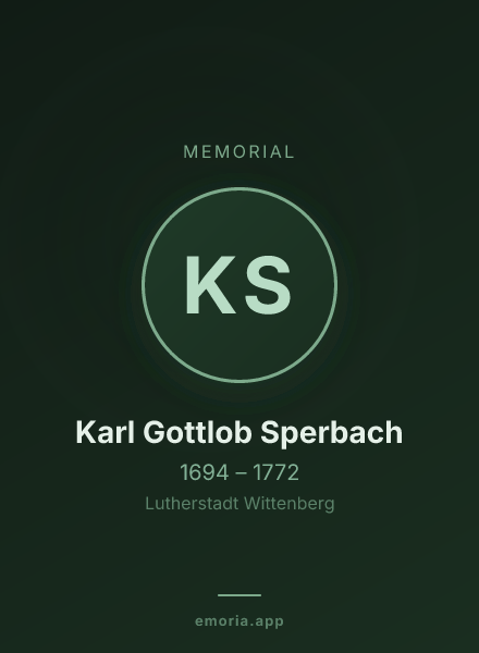 Memorial portrait of Karl Gottlob Sperbach