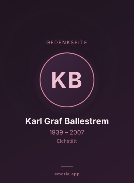 Gedenkportrait von Karl Graf Ballestrem