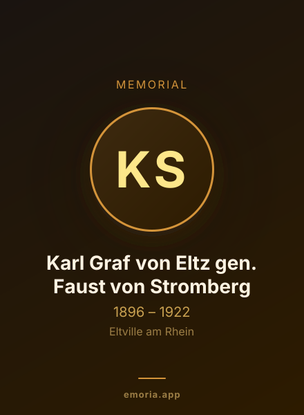 Memorial portrait of Karl Graf von Eltz gen. Faust von Stromberg