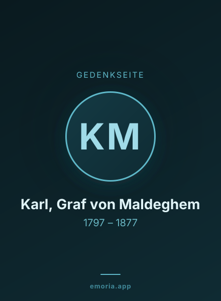 Gedenkportrait von Karl, Graf von Maldeghem