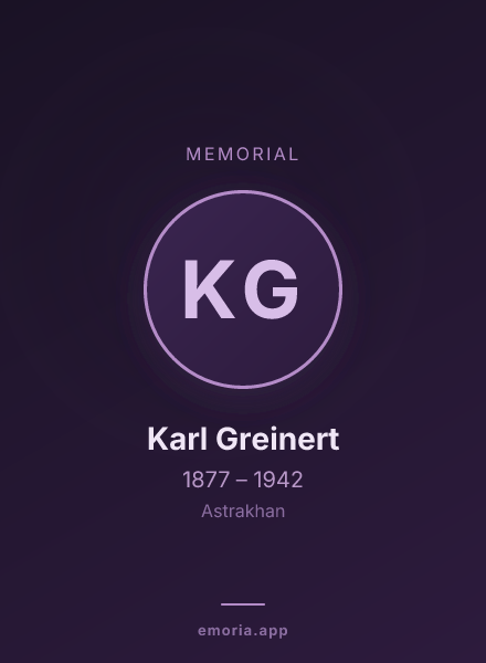 Memorial portrait of Karl Greinert