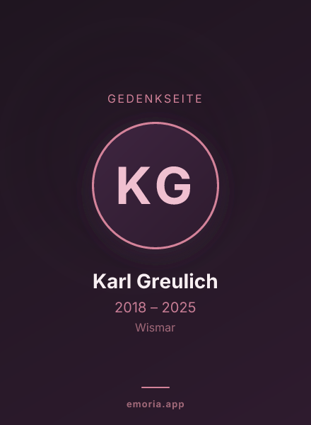 Gedenkportrait von Karl Greulich