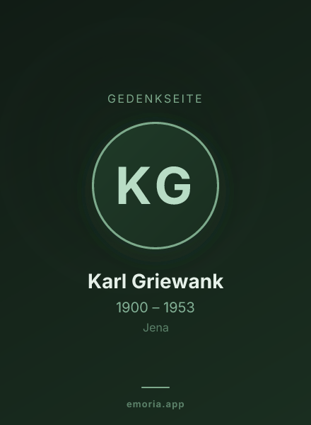 Gedenkportrait von Karl Griewank