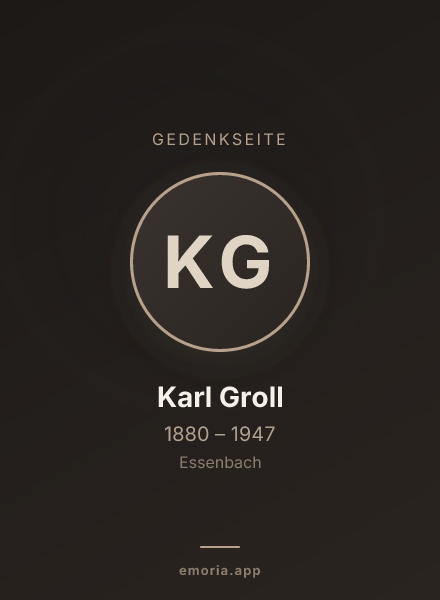 Gedenkportrait von Karl Groll