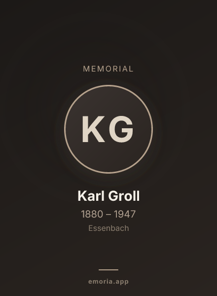 Memorial portrait of Karl Groll