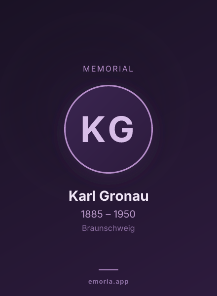 Memorial portrait of Karl Gronau