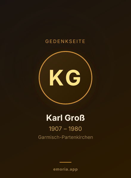 Gedenkportrait von Karl Groß