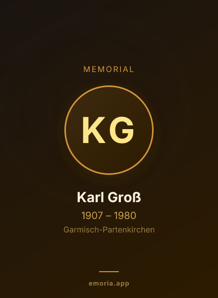Memorial portrait of Karl Groß