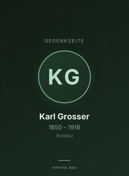 Gedenkportrait von Karl Grosser