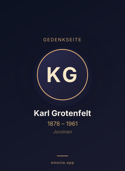 Gedenkportrait von Karl Grotenfelt