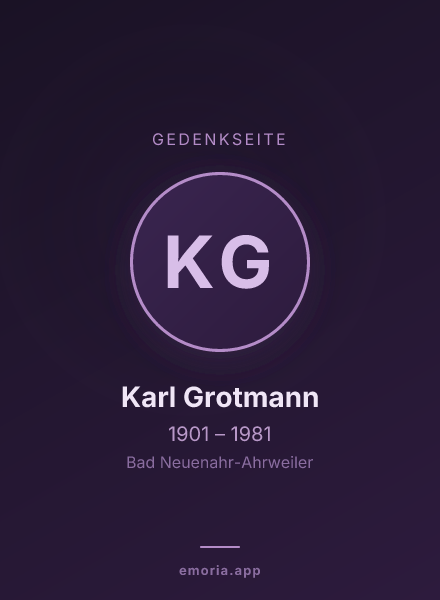 Gedenkportrait von Karl Grotmann
