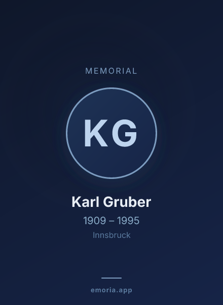 Memorial portrait of Karl Gruber