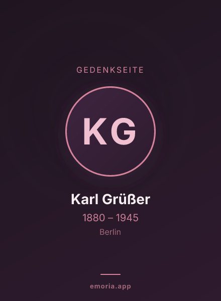 Gedenkportrait von Karl Grüßer