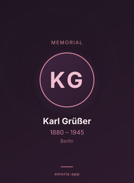 Memorial portrait of Karl Grüßer