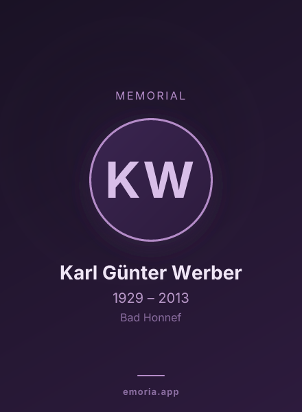 Memorial portrait of Karl Günter Werber