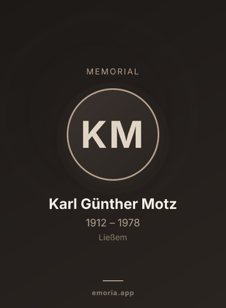 Memorial portrait of Karl Günther Motz