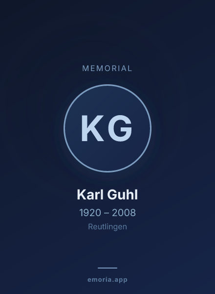 Memorial portrait of Karl Guhl