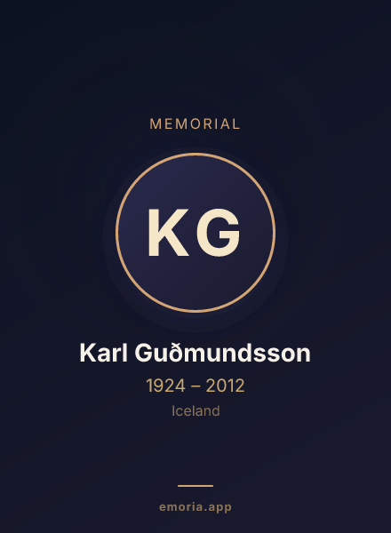Memorial portrait of Karl Guðmundsson