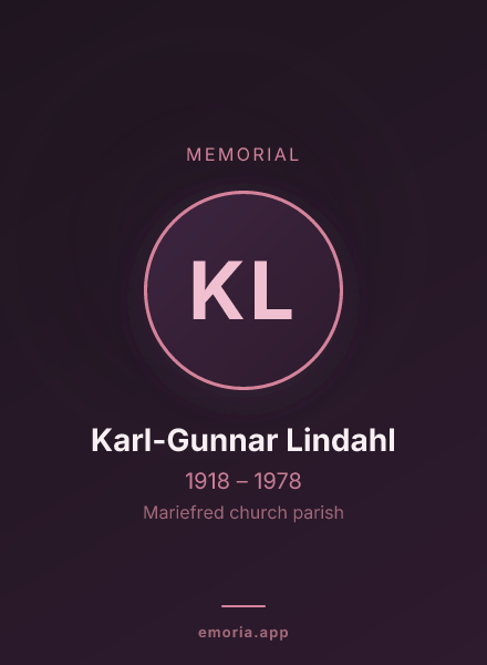 Memorial portrait of Karl-Gunnar Lindahl