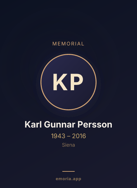 Memorial portrait of Karl Gunnar Persson