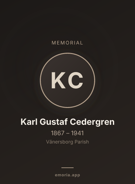 Memorial portrait of Karl Gustaf Cedergren