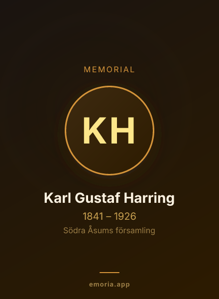 Memorial portrait of Karl Gustaf Harring