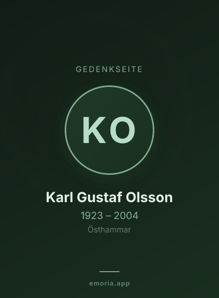 Gedenkportrait von Karl Gustaf Olsson