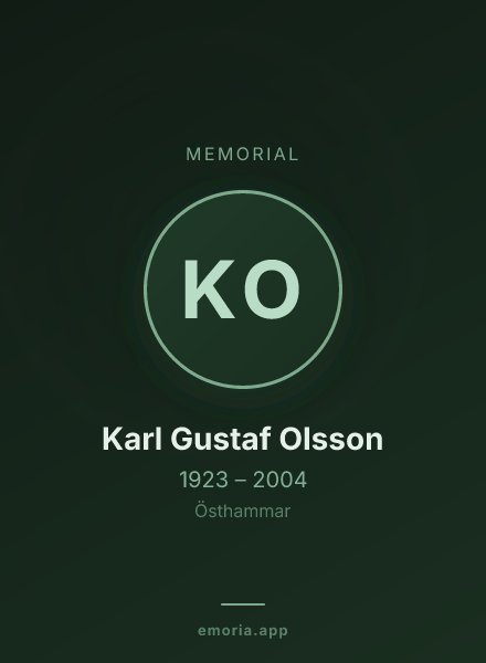 Memorial portrait of Karl Gustaf Olsson