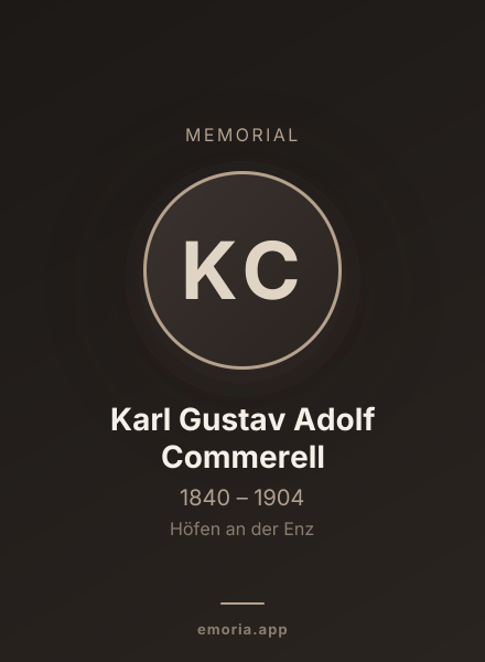 Memorial portrait of Karl Gustav Adolf Commerell