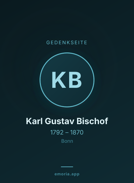 Gedenkportrait von Karl Gustav Bischof