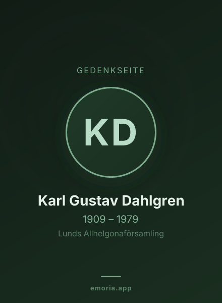 Gedenkportrait von Karl Gustav Dahlgren