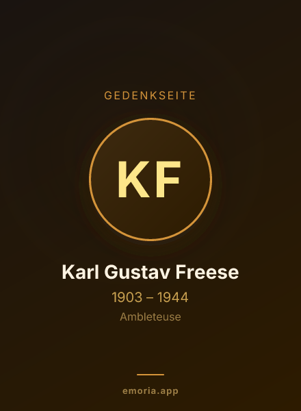 Gedenkportrait von Karl Gustav Freese