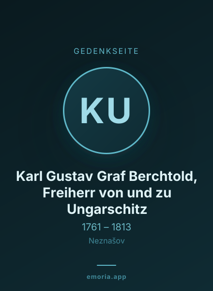 Gedenkportrait von Karl Gustav Graf Berchtold, Freiherr von und zu Ungarschitz