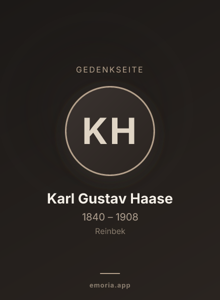 Gedenkportrait von Karl Gustav Haase