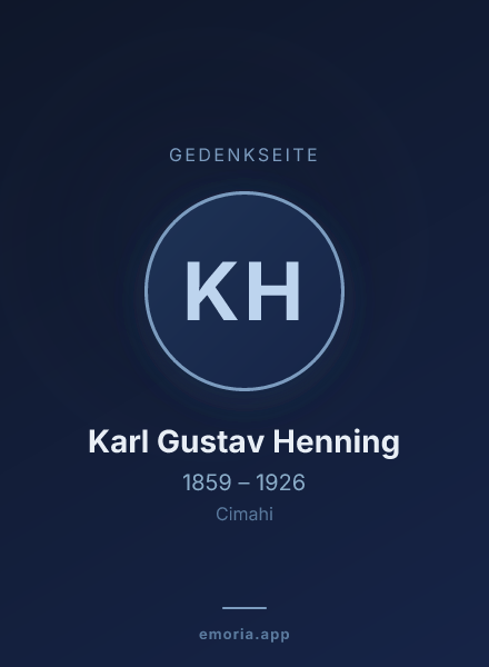 Gedenkportrait von Karl Gustav Henning