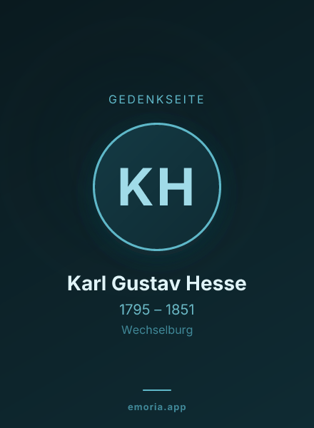 Gedenkportrait von Karl Gustav Hesse