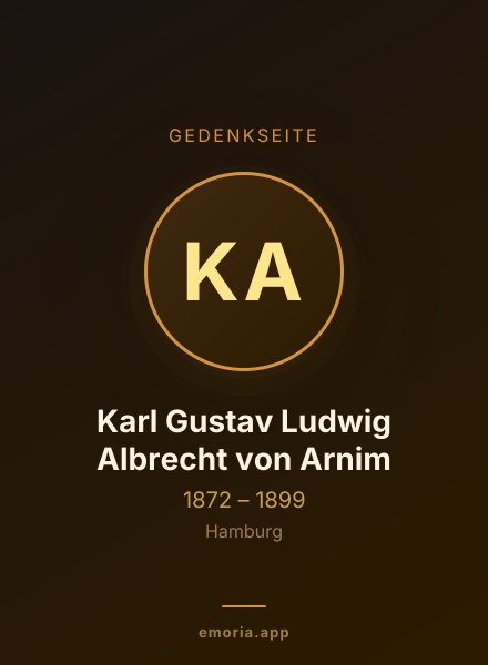 Gedenkportrait von Karl Gustav Ludwig Albrecht von Arnim