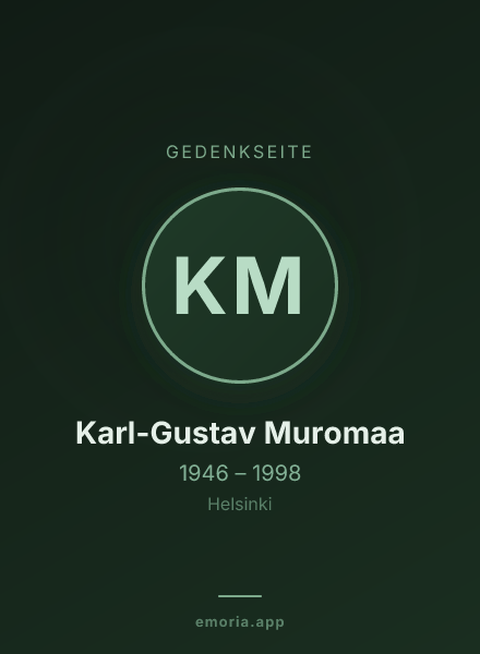 Gedenkportrait von Karl-Gustav Muromaa