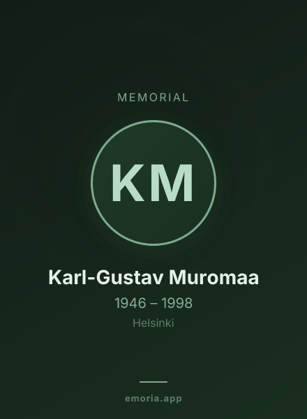 Memorial portrait of Karl-Gustav Muromaa