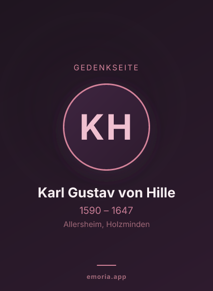 Gedenkportrait von Karl Gustav von Hille