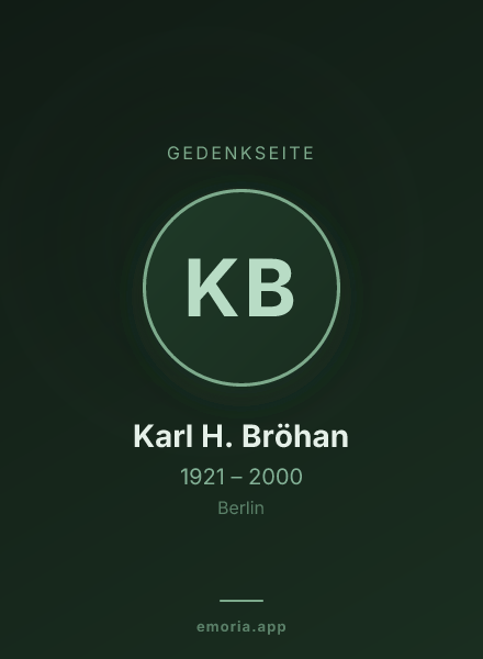 Gedenkportrait von Karl H. Bröhan