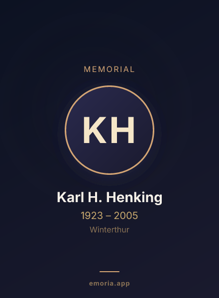 Memorial portrait of Karl H. Henking
