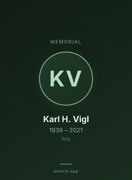 Memorial portrait of Karl H. Vigl