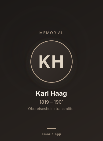 Memorial portrait of Karl Haag