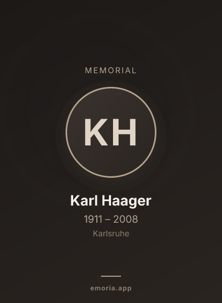 Memorial portrait of Karl Haager